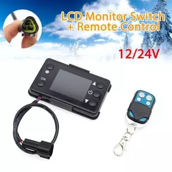 Универсальный 12 В/24 В ЖК-монитор Переключатель + Пульт Дистанционного Управления Аксессуары Для Автомобильных Трековых Дизельных Воздушных Нагревателей Комплект Контроллера Парковочного Нагревателя