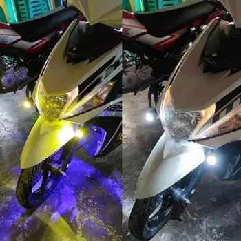 Универсальный 12 В мини-объектив проектора светодиодный противотуманный фонарь дальнего света водонепроницаемый для автомобиля чёрный