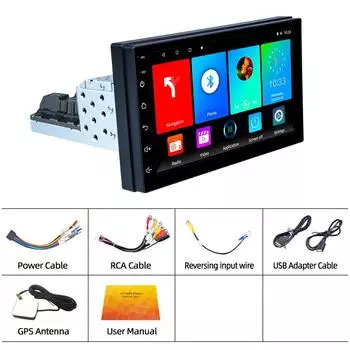 Универсальный 1 Din Авто Радио Android Мультимедийный Плеер 7-дюймовый Сенсорный Экран 1din Автомобильная Стерео Видео GPS Навигация IPS Экран 7inch 1-16G