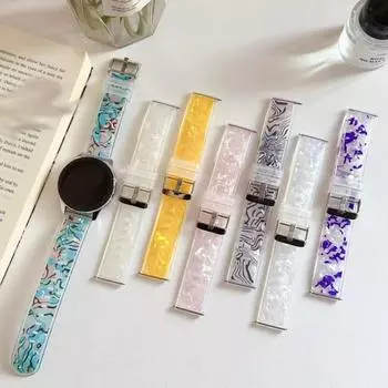 Универсальный 20/22 мм для Garmin Vivoactive 3/4 Venu 2/2S 245 645 huawei gt3gt2 42 мм/46 мм прозрачный и цветной силиконовый ремешок с рогом magic42 46 Universal 20mm width жёлтый