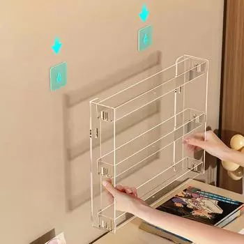 Универсальный 3-слойный прозрачный настенный держатель для лака для ногтей, держатель для косметики, органайзер для маникюрных инструментов