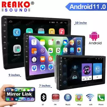 Универсальный 4-ядерный автомобильный радиоприемник с поддержкой Wi-Fi, мультимедийный видеоплеер RDS AM 1 ГБ + 16 ГБ 9 inches