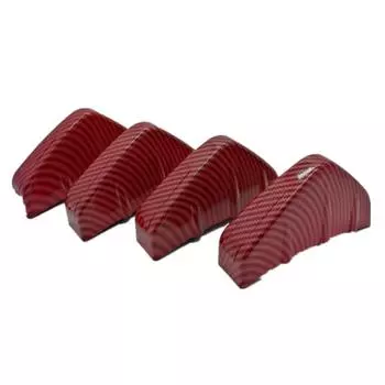 Универсальный 4 шт. Красный под карбон Автомобиль Внедорожник Задний бампер Губа Диффузор Акульи плавники