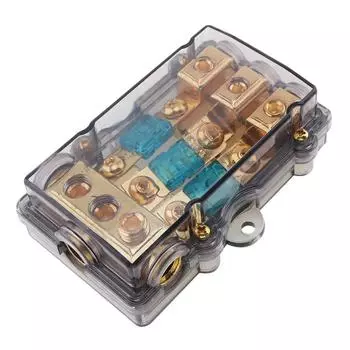 Универсальный 60A 1 в 3-х направлениях медный автомобильный стерео аудио предохранитель производительность держатель для автомобиля лодки и других транспортных средств аудио