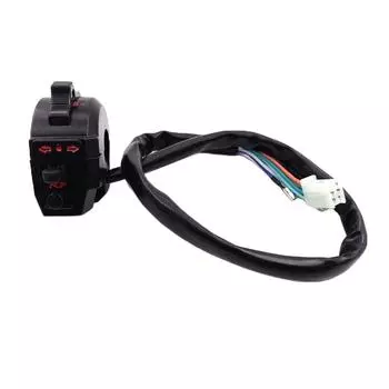 Универсальный 7/8-дюймовый мотоциклетный звуковой сигнал поворотника, фара Hi/Lo, переключатель на руле чёрный