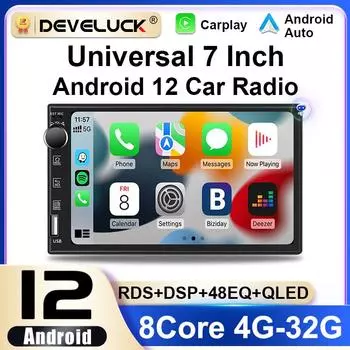 Универсальный 7-дюймовый 2 Din Android 12 автомобильный радиоприемник мультимедийный видеоплеер для Nissan Kia Honda Toyota VW Ford Carplay Auto RDS DSP 4G