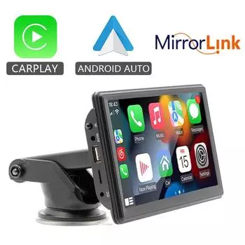 Универсальный 7-дюймовый автомобильный радиоприемник, мультимедийный видеоплеер, портативный беспроводной CarPlay, Android, сенсорный экран для автомобилей Nissan Toyota with sunshade