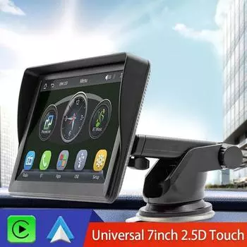 Универсальный 7-дюймовый автомобильный радиоприемник для BMW VW KIAПортативный беспроводной Apple CarPlay Android Auto сенсорный экран FM мультимедийный видеоплеер