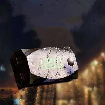 Универсальный ABS IP67 три в одном вольтметр мотоцикл электронные часы светодиодные часы термометр красный