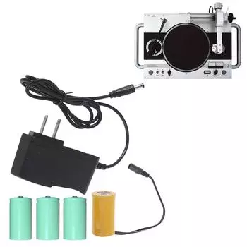 Универсальный AC100-240V до 6V1A LR20 D фиктивная батарея, кабель питания, линия для устранения батареи, заменяет 4 шт., 1,5 В для настольной лампы EU