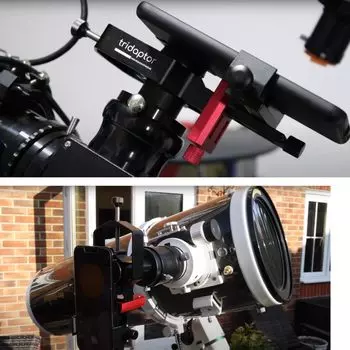 Универсальный адаптер для дигископирования tridaptor XYZ-001, 3-осевой металлический держатель для телефона, крепление для Without Remote Shutter чёрный