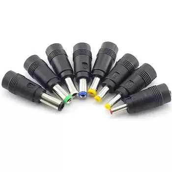 Универсальный адаптер питания постоянного тока для ноутбука, 8 шт., разъем переменного тока, разъем для зарядного устройства, адаптер питания, конверсионная вилка 8pcs