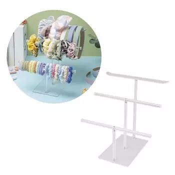 Универсальный акриловый держатель для ювелирных изделий, элегантный Т-образный органайзер для ювелирных изделий, 3-слойная подставка для аксессуаров для женщин и девочек