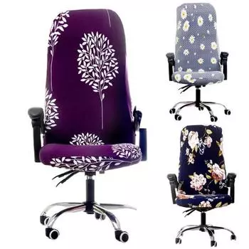 Универсальный эластичный чехол на стул, защита для офисного кресла, чехол для спинки сиденья, декор 1#