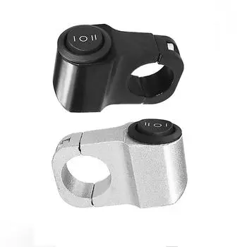 Универсальный алюминиевый сплав 7/8 дюймов 22 мм 20A переключатель света на руле для мотоцикла/фар противотуманный стоп-сигнал/модифицированный серебряный