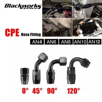 Универсальный AN4/AN6/AN8/AN10/AN12 прямой 0°/45°/90°/120° градусов поворотный фитинг для масляного топливного шланга адаптер для масляного шланга из ХПЭ черный