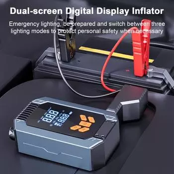 Универсальный аварийный воздушный насос для накачивания шин с цифровым дисплеем, обнаружение давления, перезаряжаемый насос для накачивания шин 150 фунтов на квадратный дюйм, портативный воздушный компрессор A