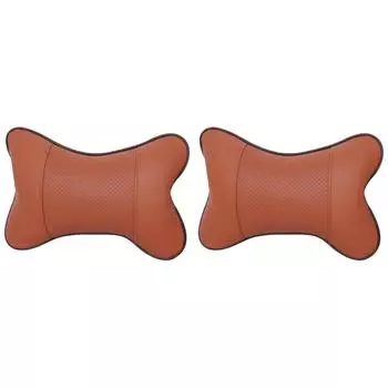 Универсальный автомобильный эластичный подголовник, автомобильное сиденье, подушка для поддержки шеи (коричневый)