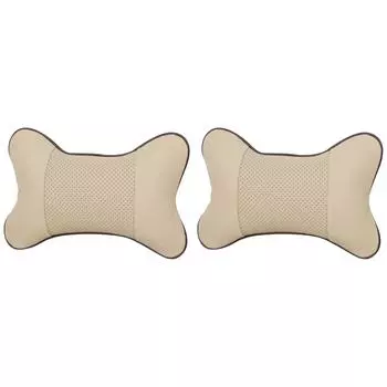 Универсальный автомобильный эластичный подголовник, автомобильное сиденье, подушка для поддержки шеи (бежевый)