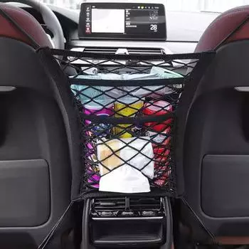 Универсальный автомобильный барьер для домашних животных и органайзер, простая установка с предохранительными крючками, 3-слойная сетка
