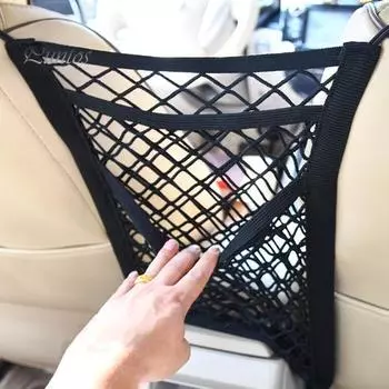 Универсальный автомобильный барьер и органайзер для домашних животных, простая установка с помощью предохранительных крючков, трехслойная сетчатая конструкция предотвращает отвлечение внимания и организует предметы первой необходимости для автомобилей и в
