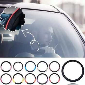 Универсальный автомобильный чехол на руль, дышащий противоскользящий, автомобильная ручка, 15 дюймов чёрный