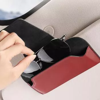 Универсальный автомобильный держатель для солнцезащитных очков, магнитная застежка, чехол для хранения очков, автомобильный солнцезащитный козырек, держатель для очков с зажимом чёрный