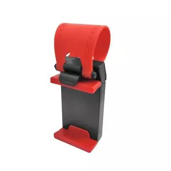 Универсальный автомобильный держатель для телефона, пластиковое крепление на руль, подставка для мобильного телефона, крепление на велосипед, прочный и простой в использовании красный