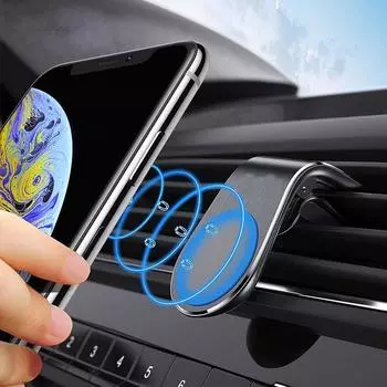 Универсальный автомобильный держатель для телефона для iPhone 11 X Samsung Смартфон Мобильный магнитный автомобильный вентиляционное отверстие Подставка и смартфоны Suporte Telephone серебряный