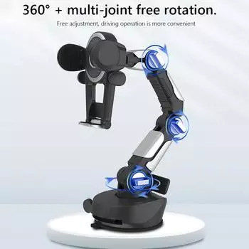 Универсальный автомобильный держатель для телефона Armor 360° вращающийся кронштейн для крепления мобильного телефона на приборной панели с номерным знаком телефона для iPhone чёрный