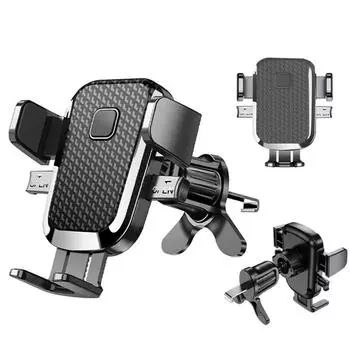 Универсальный автомобильный держатель для телефона, зажим для воздуховода, регулируемый автоматический кронштейн чёрный