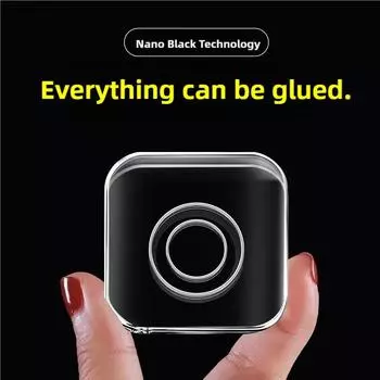 Универсальный автомобильный держатель для телефона Nano Black Technology - многоразовый моющийся клейкий органайзер для кабеля наклейка для приборной панели Round style, 1PC белый