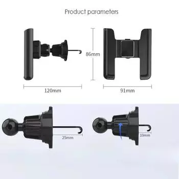 Универсальный автомобильный держатель для телефона, гравитационная подставка для крепления на вентиляционную решетку, автомобильный кронштейн для мобильного телефона, поддержка в автомобиле для iPhone, Samsung, Xiaomi серебряный