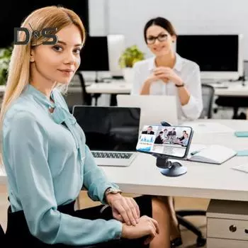 Универсальный автомобильный держатель телефона для лобового стекла, приборная панель, мобильная стойка с поворотом на 360 градусов, защитная ручка, регулируемый кронштейн для оптимального просмотра чёрный