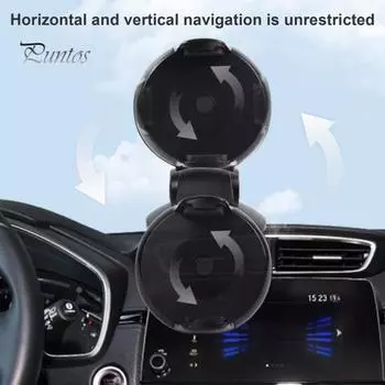 Универсальный автомобильный держатель телефона для лобового стекла, приборная панель, мобильная стойка с поворотом на 360 градусов, защитная ручка, регулируемый кронштейн для оптимального просмотра чёрный