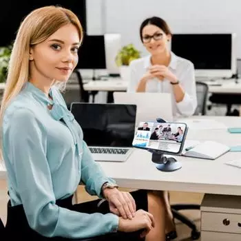 Универсальный автомобильный держатель телефона для лобового стекла, приборная панель, мобильная стойка с поворотом на 360 градусов, защитная ручка, регулируемый кронштейн для оптимального просмотра чёрный