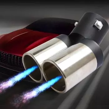 Универсальный автомобильный двухтрубный глушитель выхлопной трубы из нержавеющей стали