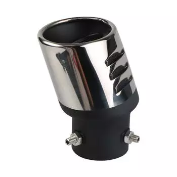 Универсальный автомобильный глушитель выхлопной трубы, выпускное сопло хвостовой трубы, концевая сетка для ремня, автомобильная выхлопная система, овальный ID 60 мм, нержавеющая сталь