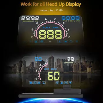 Универсальный автомобильный HUD-навигационный кронштейн, GPS-держатель для мобильного телефона, большой экран, HD-проектор с отражением