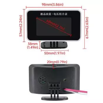Универсальный автомобильный лодочный указатель уровня топлива датчик уровня воды в баке блок отправки топлива с двигателем 280~580 мм ЖК-цифровой вольтметр 2 в 1