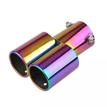 Универсальный автомобильный наконечник выхлопной трубы с двумя выходами Наконечники для выхлопной трубы Звуковая установка автомобиля Аксессуары для интерьера