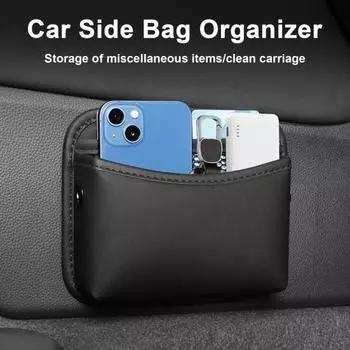 Универсальный автомобильный органайзер с боковым карманом, коробка для хранения, большая емкость, водонепроницаемый, легко моющийся, держатель для сотового телефона, солнцезащитных очков, автомобильный органайзер чёрный