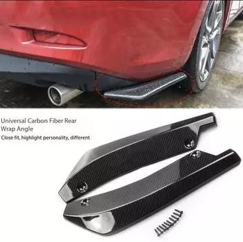 Универсальный автомобильный передний задний бампер, полоса, спойлер, диффузор, сплиттер, защита от царапин, крылышки из углеродного волокна, расширение боковой юбки чёрный