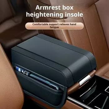 Универсальный автомобильный подлокотник с эффектом памяти, хлопковый подлокотник, водонепроницаемый коврик для центральной консоли автомобиля темно-коричневого