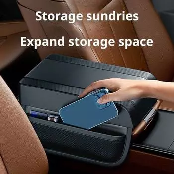 Универсальный автомобильный подлокотник с эффектом памяти, хлопковый подлокотник, водонепроницаемый коврик для центральной консоли автомобиля чёрный