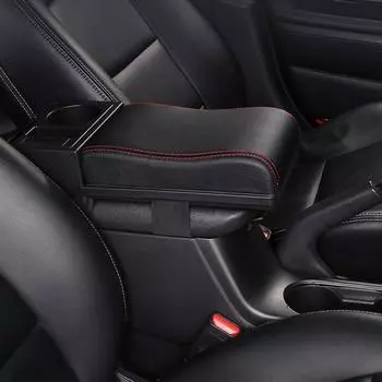 Универсальный автомобильный подлокотник с двумя USB-подстаканниками, съемный ящик для хранения из искусственной кожи, подлокотник, подлокотник, детали интерьера автомобиля