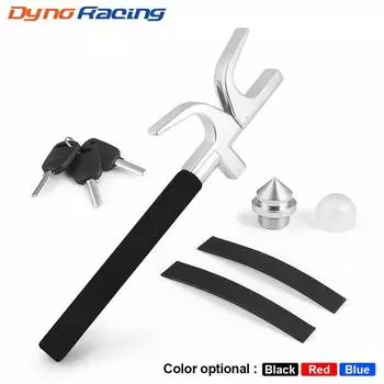 Универсальный автомобильный противоугонный замок рулевого колеса, регулируемый усиленный замок безопасности колеса с аварийными молотковыми ключами для грузовиков и внедорожников красный