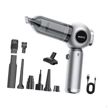 Универсальный автомобильный пылесос, небольшой пылеуловитель, простой в использовании мини-ручной пылесос серебряный