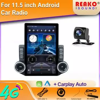 Универсальный автомобильный радиоплеер 8 ядер 4G вертикальный сенсорный экран Android Anuto GPS стерео для автомобиля WIFI Carplay BT FM EQ Mirror Link 8 core 2GB+32GB