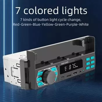 Универсальный автомобильный радиоприемник 1din Bluetooth Autoradio Wire Carplay MP3-плеер USB Aux APP Аудио Стерео Ресивер чёрный